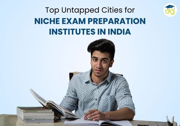 Map of India highlighting emerging and untapped cities suitable for niche exam preparation institutes and coaching expansion