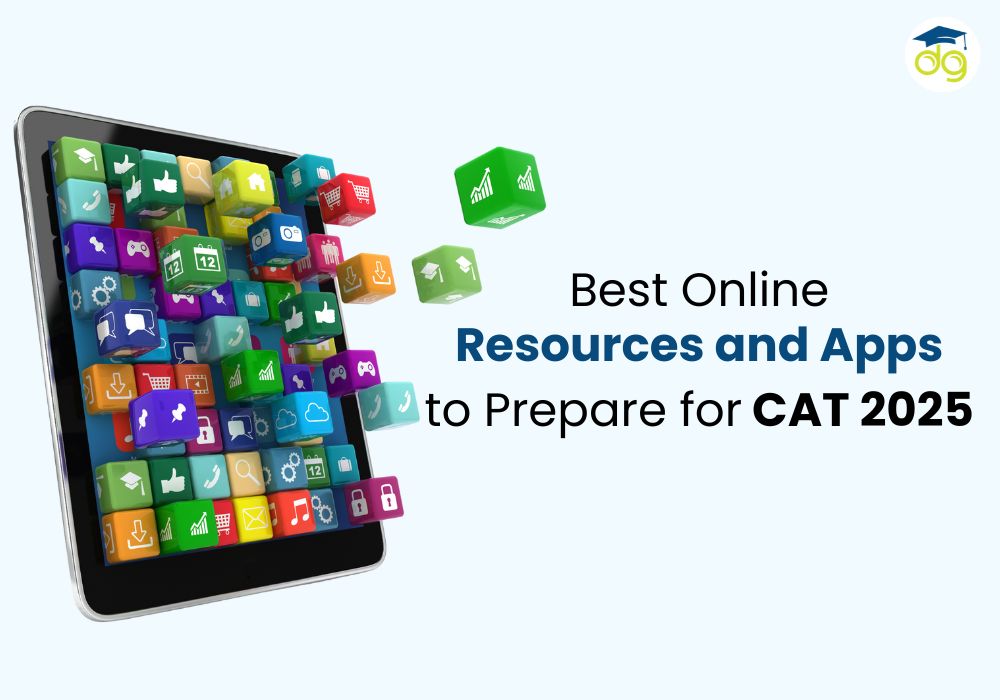 CAT 2025 aspirant using mobile apps and online tools for mock tests and study planning at home