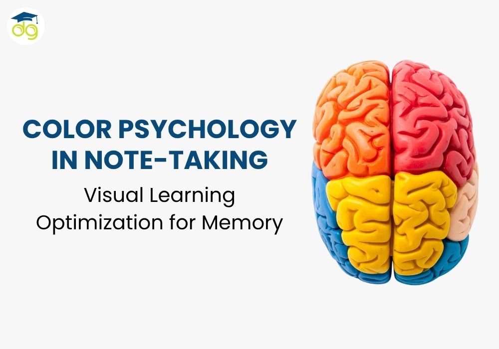 Color-coded study notes using pens and highlighters to support visual memory and learning