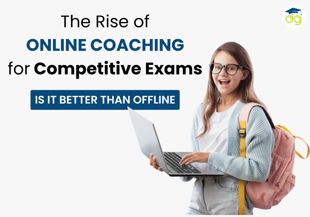 Students preparing for competitive exams using online coaching on laptops and phones at home