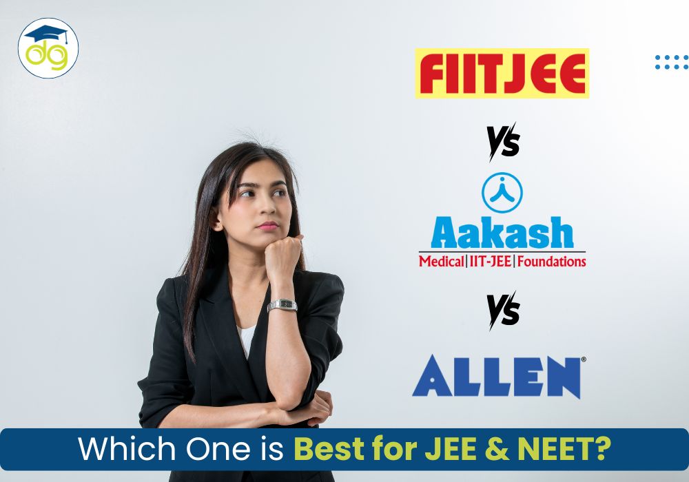 Students comparing FIITJEE, Aakash, and Allen coaching institutes for JEE and NEET exam preparation