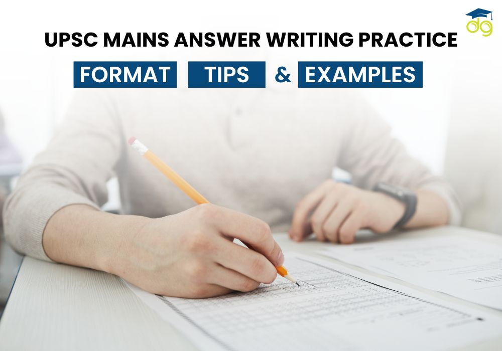UPSC aspirant practicing mains answer writing format with tips and examples