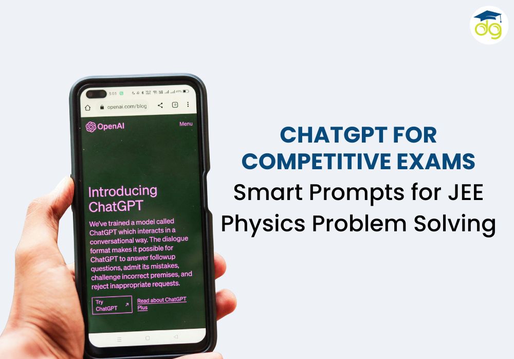 Student using ChatGPT for JEE Physics preparation with AI-powered prompts and step-by-step problem solving
