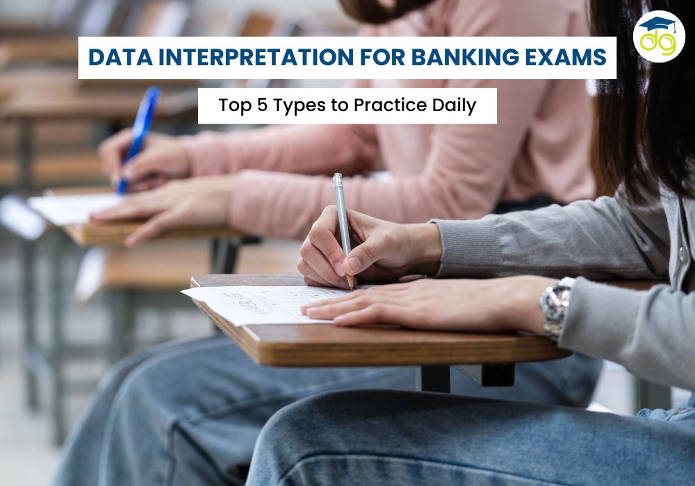 Data interpretation questions for banking exams with bar charts, pie charts, tables, and graphs