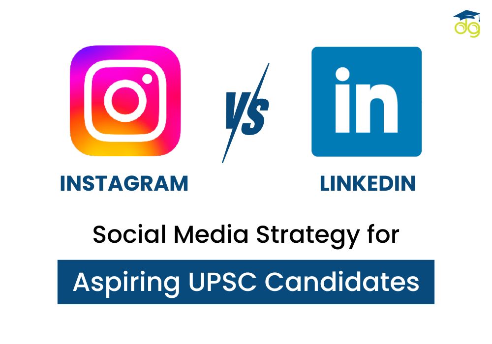UPSC aspirant using Instagram and LinkedIn for study, motivation, and professional networking during exam preparation