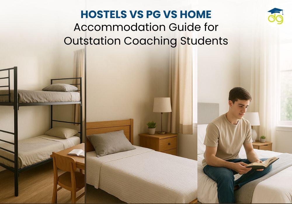 Hostels vs PG vs Home: Accommodation Guide for Outstation Coaching Students - bunk bed hostel room vs cozy PG vs home study setup