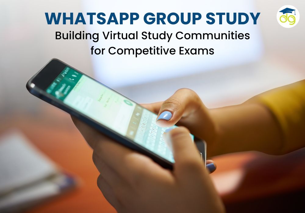 Students collaborating in a WhatsApp group for SSC CGL and IBPS PO exam preparation