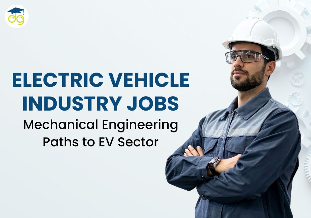 Mechanical engineers building electric vehicle components in modern EV factory
