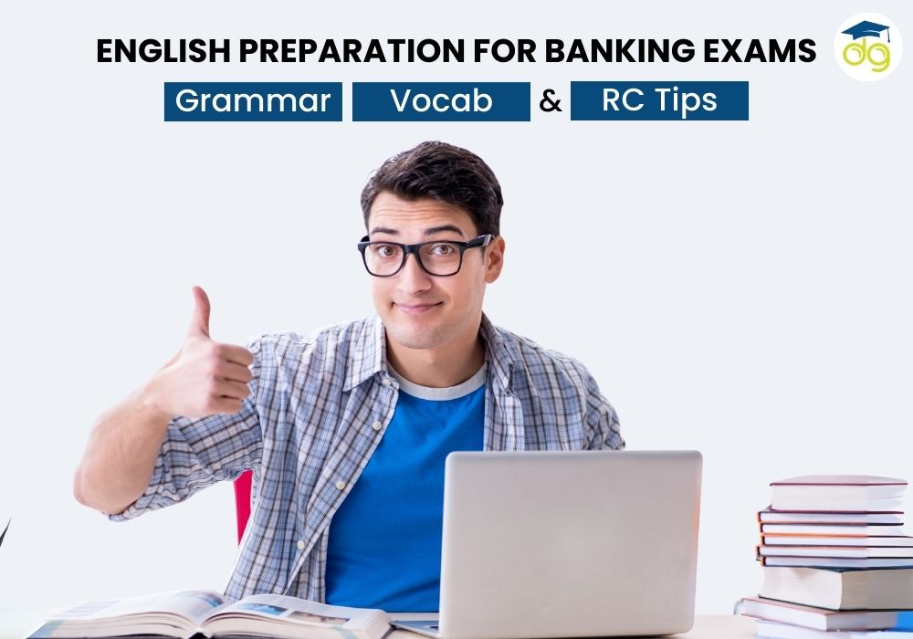 English preparation for banking exams 2025 with grammar rules, vocabulary tips, reading comprehension strategies, and coaching support